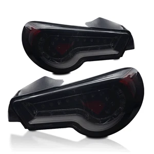 Black LED Tail Light Set With Smoke Lens Fits 2013-2016 Scion FR-S Subaru BRZ - Picture 1 of 6