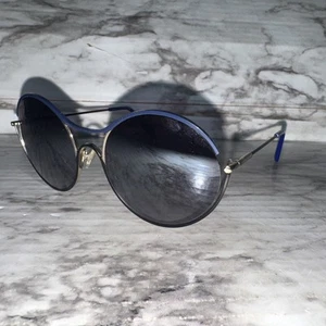 Gafas de sol Balmain BL2520B C01 azules/doradas redondas de metal marrón degradado - Imagen 1 de 14