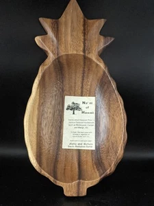 Na' ni of Hawaii Handcrafted Pineapple Small Server Hardwood Monkeypod 9.5"X5" - Picture 1 of 4