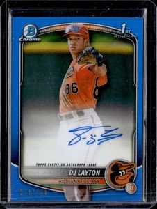 Bowman 2025 cromo CPA-DL DJ Layton azul primer refractor automático 19/150 - Imagen 1 de 2