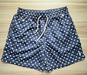 Polo Ralph Lauren Swim Trunks Men's Large L Blue Polka Dot Lined Shorts 5.5" - Picture 1 of 15