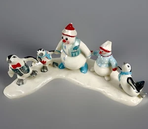 Villeroy & Boch Snowman and Penguin Figurine, Christmas Ceramic - Picture 1 of 5