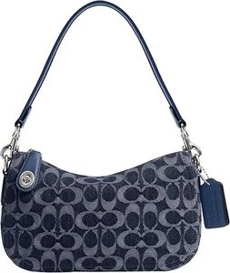Coach Swinger 2-1 Shoulder Crossbody Bag Signature Denim NWT 20 inch - Picture 1 of 5