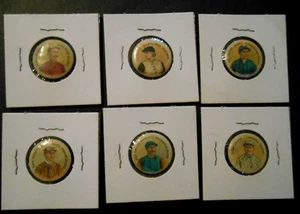 Lote de 6 prendedores de jockey de la década de 1890 pinback de cigarrillos High Admiral en buen estado - Imagen 1 de 5