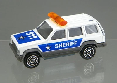 Vintage Majorette Movers No.224 Diecast 1/60 White Police Sheriff Jeep Cherokee - Image 1 of 4