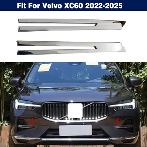 1 Pair Chrome Front Bumper Grille Cover Trim Molding For Volvo XC60 2022-2025 - Picture 1 of 15