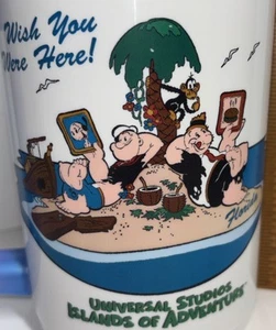 Popeye & Wimpy Souvenir Cup Travel Mug Insulated Universal Studio Whirley 1999 - Picture 1 of 7