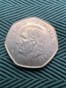 HOCHWERTIGE UNZIRKULIERTE GLÄNZENDE 1974 MEXIKO MEXIKANISCHE 10 PESOS MÜNZE - Bild 1 von 4