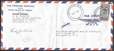 United States Diplomatic Pouch Machine Cancel Airmail Cover Bolivia to USA 1965 - Image 1 of 2