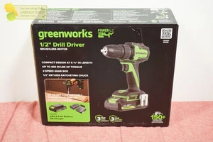 Greenworks POWERALL 24V Cordless Brushless Drill/Driver with 2Ah Battery - Picture 1 of 12