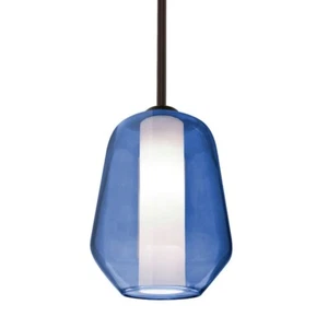 Besa Lighting Link 1 Light Stem LED Pendant, Bronze/Blue - 1TT-LINKBL-LED-BR - Picture 1 of 1