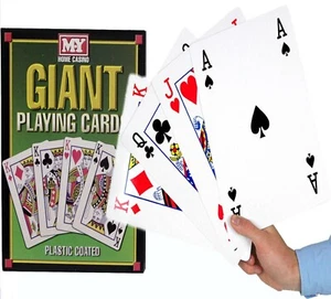 A4 Giant Jumbo Big Playing Cards Deck Family Party Game Outdoor Garden BBQ Magic - Picture 1 of 3