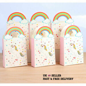 20x Paper Unicorn Bag Candy Box Treat Gift Loot Bags Kids Birthday Party Favour