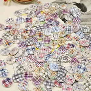 50pcs .59" Stripe Round Decorative Buttons For Sewing & Crafts - Picture 1 of 2