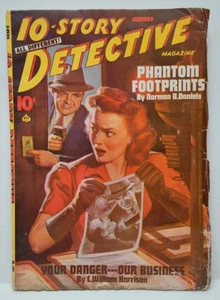 Vintage Pulp 10-Story Detective Jan 1944 Vol IX No 3 George J Rozen Cover - Picture 1 of 8