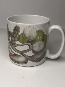 Taza de café deportiva de golf de colección 1996 diseño popurrí Denny Burkhart - Imagen 1 de 6