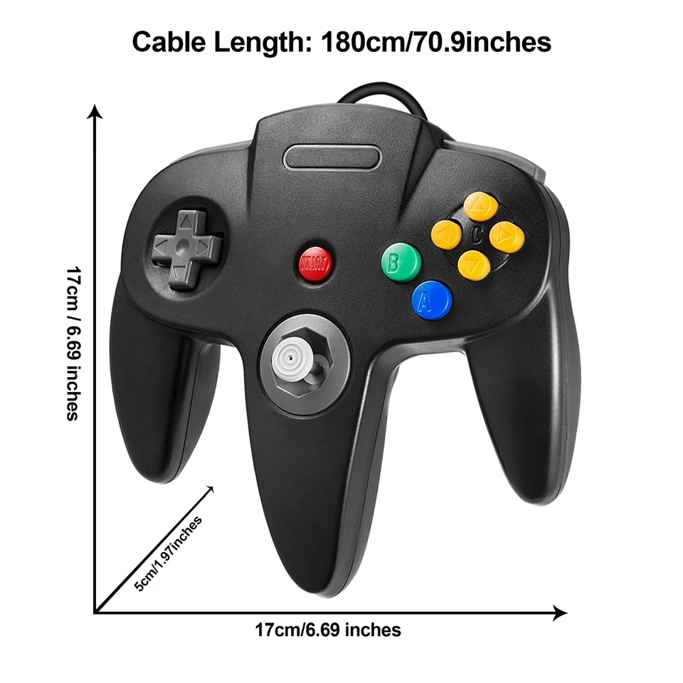 Mando Gamepad Clásico N64 con Joystick Actualizado para Sistema de Videojuegos N64 Foto 1 de 1