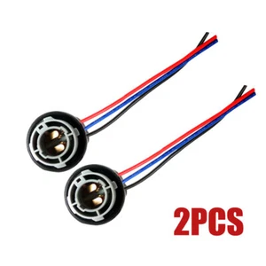 2Pcs 1157 BAY15D LED Car Bulb Turn Light Brake Bulbs Socket Wire Harness Plug - Picture 1 of 13