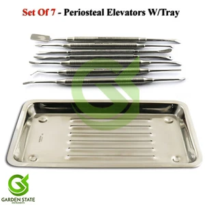 Set periostiale 7 pezzi ascensori sinusali dentali periotomi strumenti chirurgici + vassoio - Foto 1 di 9