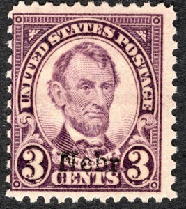 US 3¢ 1929 Lincoln "Nebr." overprint Stamp #6720 MH - Picture 1 of 2