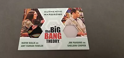 Big Bang Theory Seasons 6 & 7 Dual  Wardrobe Card DW 3 AMY & SHELDON - Image 1 of 2