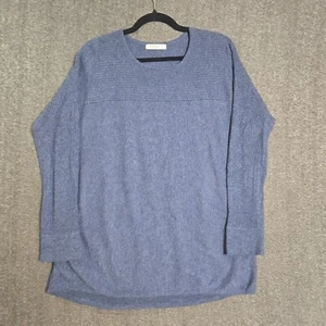 WoolOvers Jumper Tunic Sz XL Blue Merino Wool & Cashmere Long Sleeve Sweater - Picture 1 of 9