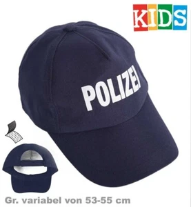 Kinder Jugend Polizei Basecap Mütze Caps Karneval Fasching Party Gr. 53 - 55 cm - Bild 1 von 1