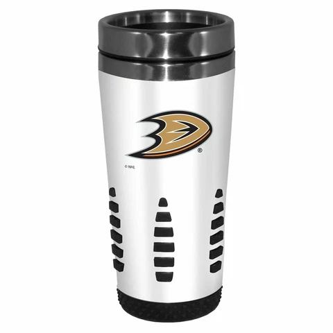 Anaheim Ducks Hockey Metal Stainless Hot Cold Beverage Tumbler WHT Cover