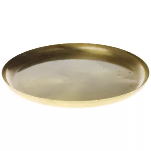 Tablett rund gold 28 cm Dekotablett Metall Metalltablett Dekoteller groß modern - Bild 1 von 4
