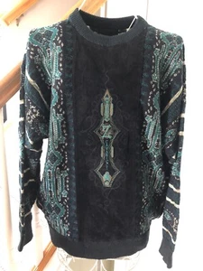 Maglione uomo vintage Z Cavaricci anni 80 bordo scamosciato grande DOLCE! - Foto 1 di 3