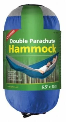 Coghlan's Hamaca Paracaídas Azul Doble 2x3.2m Nylon Paquete Bolsa Vacaciones Foto 1 de 2