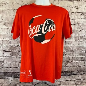 Camiseta Coca Cola Para Hombre Roja Gráfica Manga Corta Colab Copa Mundial de la FIFA Talla XL - Imagen 1 de 6