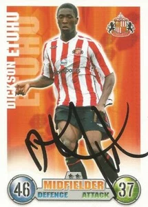 TARJETA COLECCIONABLE DICKSON ETUHU* FIRMADA SUNDERLAND 2007/2008 MATCH ATTAX + CERTIFICADO DE AUTENTICIDAD - Imagen 1 de 1
