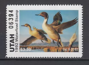 United States – 1992 Utah Waterfowl / Duck Stamp – MNH - Picture 1 of 2