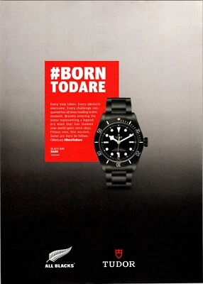 Tudor Black Bay Dark M79230DK-0006 All Blacks New Zealand Rugby Team Print Ad - Image 1 of 3