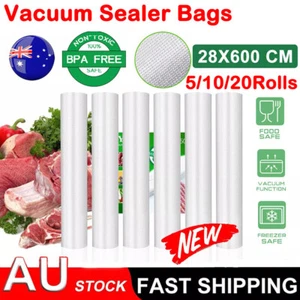 5/10/20 Rolls Food Vacuum Sealer Bags Food Storage Saver Heat Seal Cryovac OZ - Picture 1 of 13