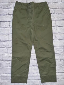 Theory Womens Size 4 Cargo Casual Pants Twill Faded Army Green Crop High Rise - Picture 1 of 5