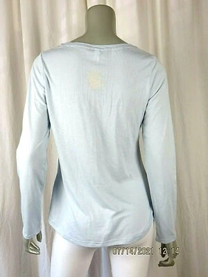 GILLIGAN & O'MALLEY TALLA M Algodón/Poliéster Azul Pálido Pijama Top Camisa Blusa Foto 1 de 4