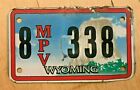 WYOMING MPV  ATV MOTORCYCLE SIZE GRAPHIC LICENSE PLATE " 8 338 " WY DEVILS TOWER