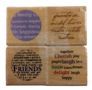 Hero Arts Conversation Dots LL927 Set of 4 Wood Mounted Rubber Stamps - Picture 1 of 6