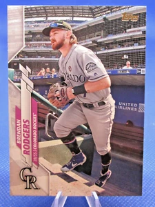 2020 TOPPS SERIES 2 #408 BRENDAN RODGERS SP SHORT PRINT VARIATION COLOR ROCKIES - Picture 1 of 2