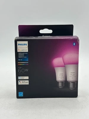 Philips Hue White and Color Ambiance 60W A19 Smart LED Bulbs (2-Pack, 800lm) - Image 1 of 4