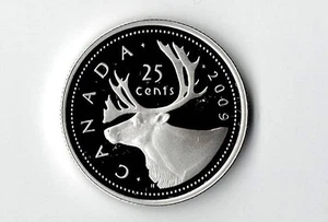 2009 CANADA 25 CENTS SILVER PROOF QUARTER - BU - Picture 1 of 2