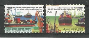 India 2018 joint issue Ship Deendayal Port Harbor Map transport Stamps 2v MNH - Picture 1 of 2