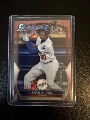 2023 Bowman Chrome Josue De Paula Rose Gold /10 - Image 1 of 2