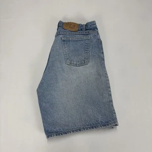 Y2K FIELD N FOREST Denim Shorts Adult W32 Blue Jorts Relaxed Fit Belted USA Made - Picture 1 of 10