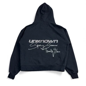 Unknown London Signature Rhinestone Hoodie Mens Medium Black Spring Summer 2022 - Picture 1 of 9