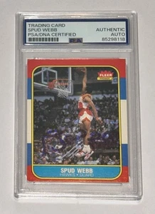 Spud Webb Autograph Signed 1986 Fleer Rookie Card PSA/DNA Slam Dunk Champ 3 - Picture 1 of 2