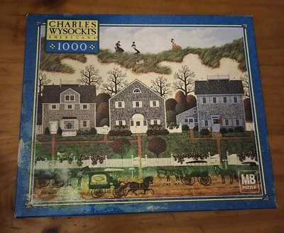 VINTAGE 2002 Milton Bradley Charles Wysocki NANTUCKET WINDS 1000 puzzle COMPLETE - Image 1 of 3