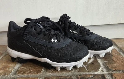 安德玛男孩 UA Leadoff 低 RM 3.0 Jr. 棒球鞋,黑色,尺寸 12 #436 — 第 1/4 张图片